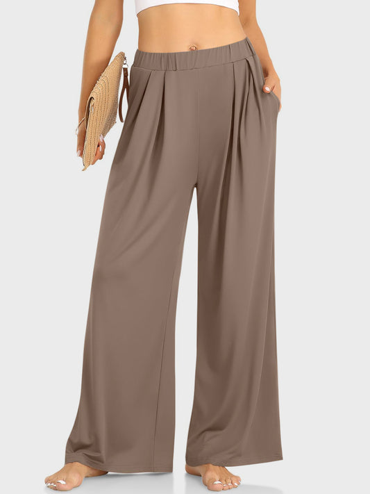 Elastic Waist Wide Leg Pants