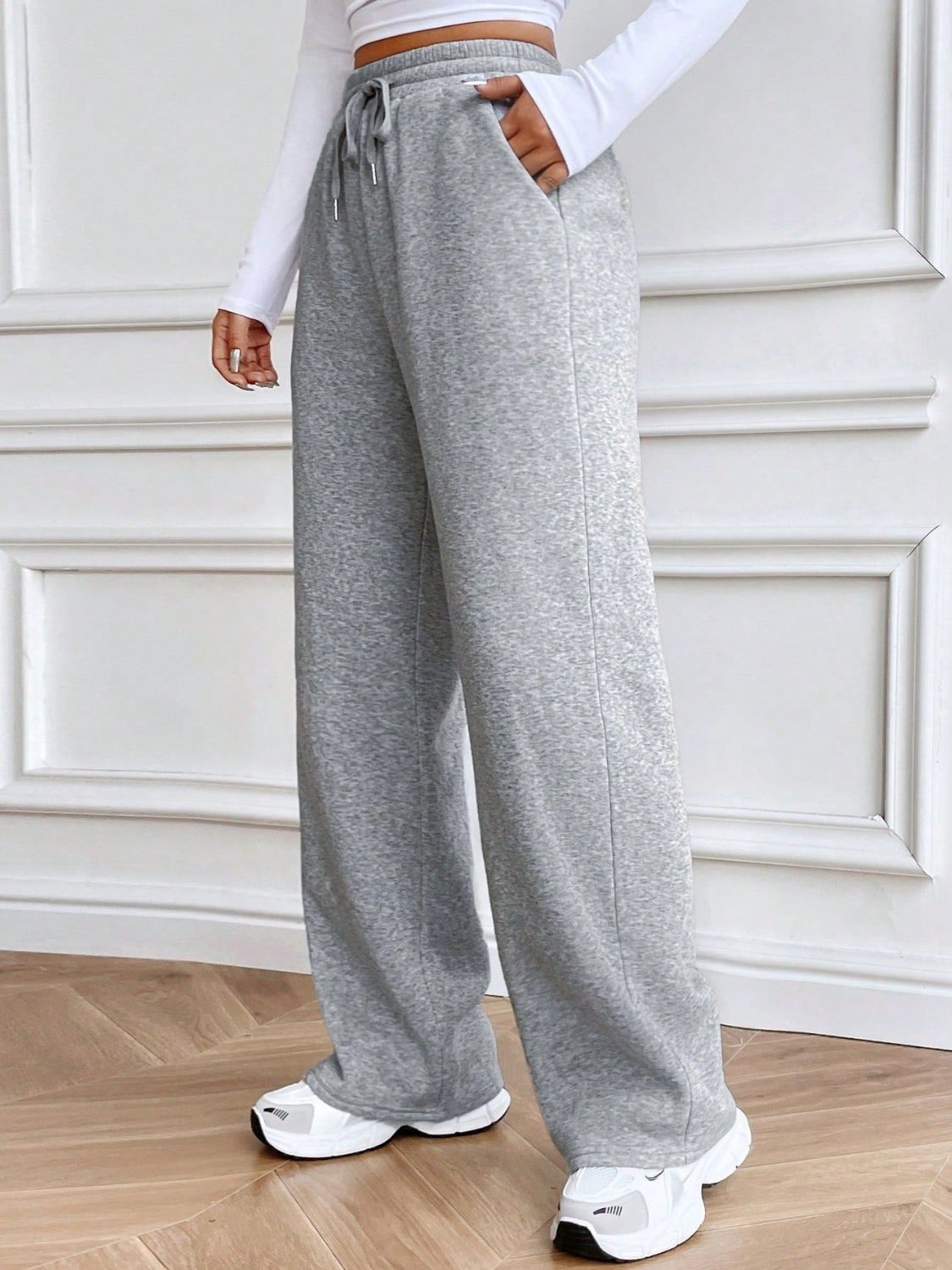 Drawstring Wide Leg Pants