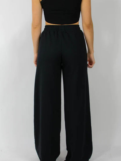 Elastic Waist Wide Leg Pants