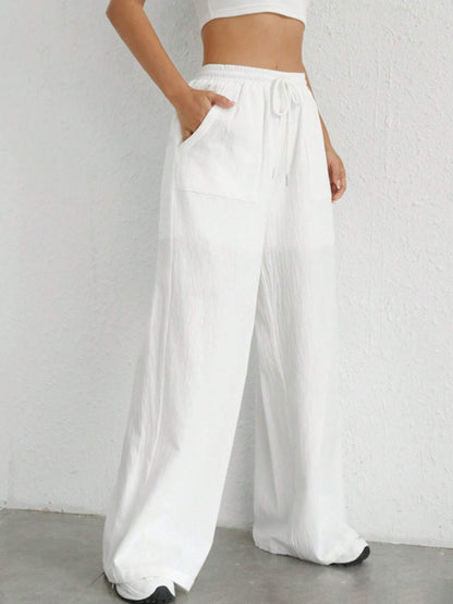 Drawstring Wide Leg Pants