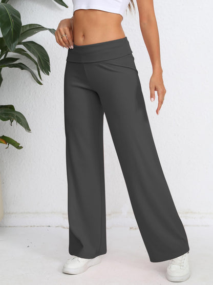 Elastic Waist Wide Leg Pants